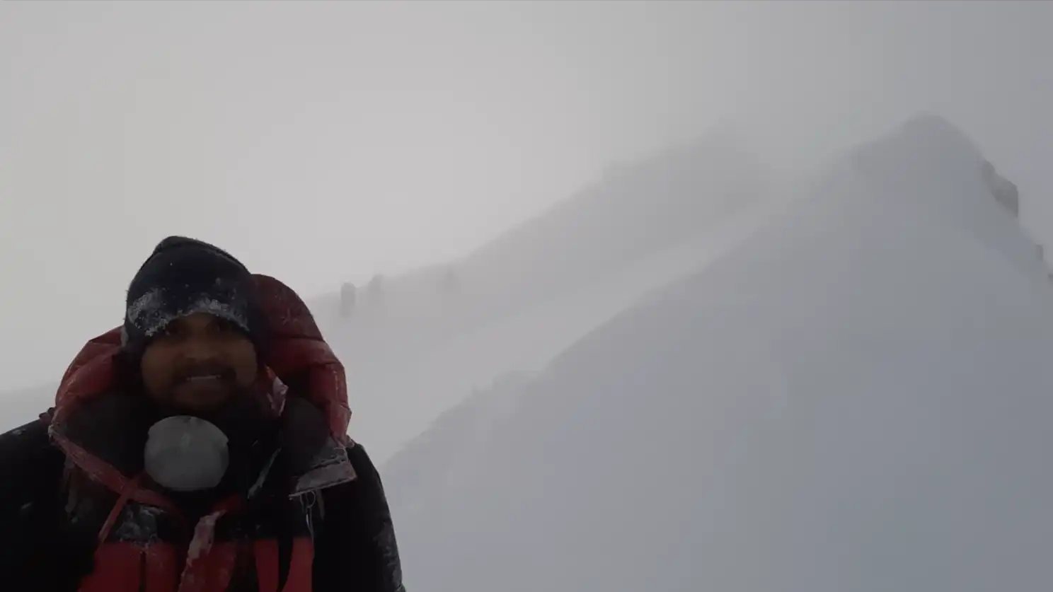 Just below manaslu summit