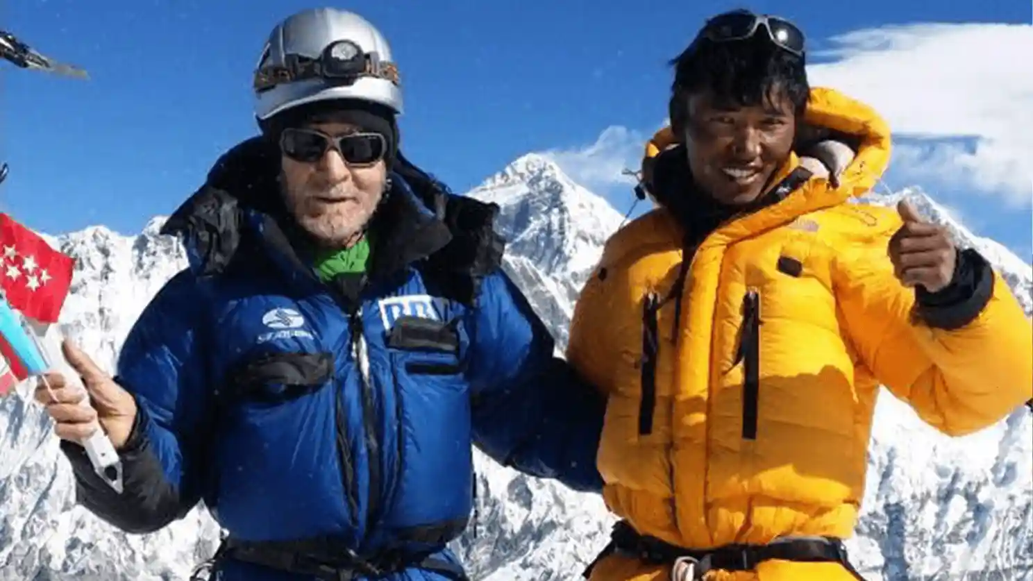 Mr Temba & Señor Carlos Soria on Summit of Ama Dablam