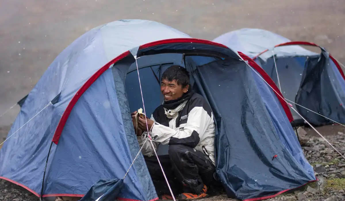 Temba in a Base Camp