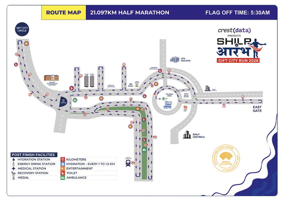 Shilp Aarambh Half Marathon 2026 Route Map