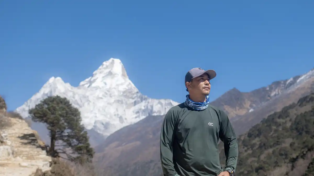Rajesh KC licensed Nepal trek leader on a Himalayan expedition