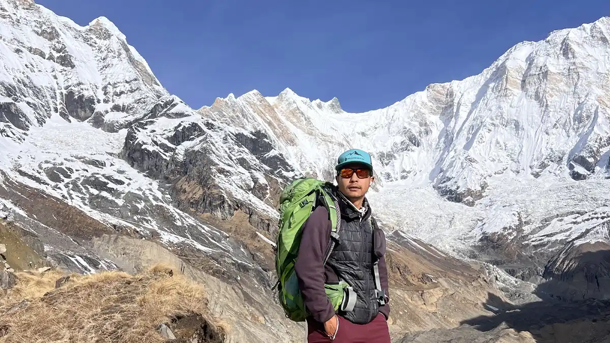 Rajesh mountain guide on an expedition to Annapurna region