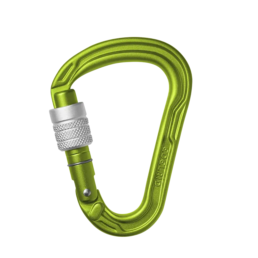 Edelrid HMS Strike Screw carabiner green aluminium screwgate