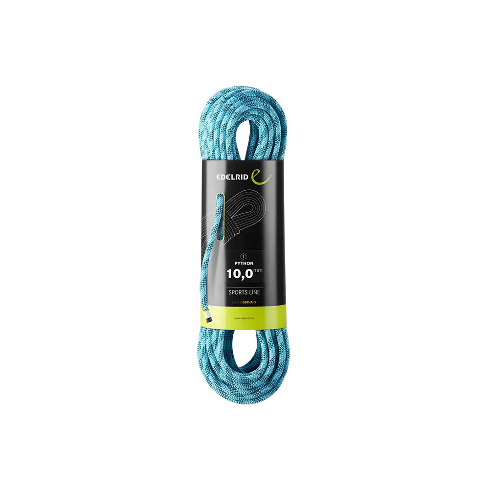 Edelrid Python 10mm dynamic rope 50m for climbing, blue, made in Germany